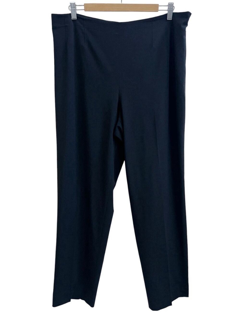 Piazza Sempione Marion Wool Black Dress Pant IT 50 US 14 Straight Leg Stretchy